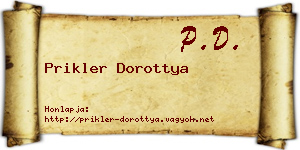 Prikler Dorottya névjegykártya